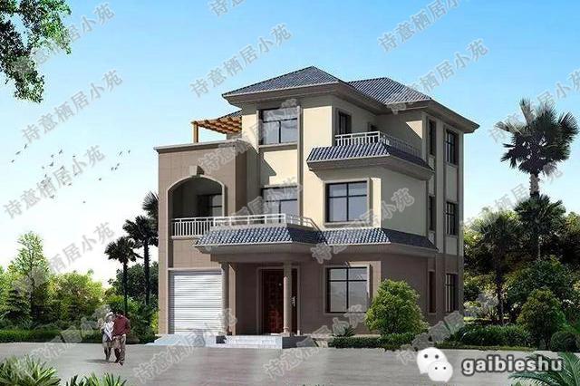 占地約100平方米三層7臥別墅設(shè)計圖，造價28萬