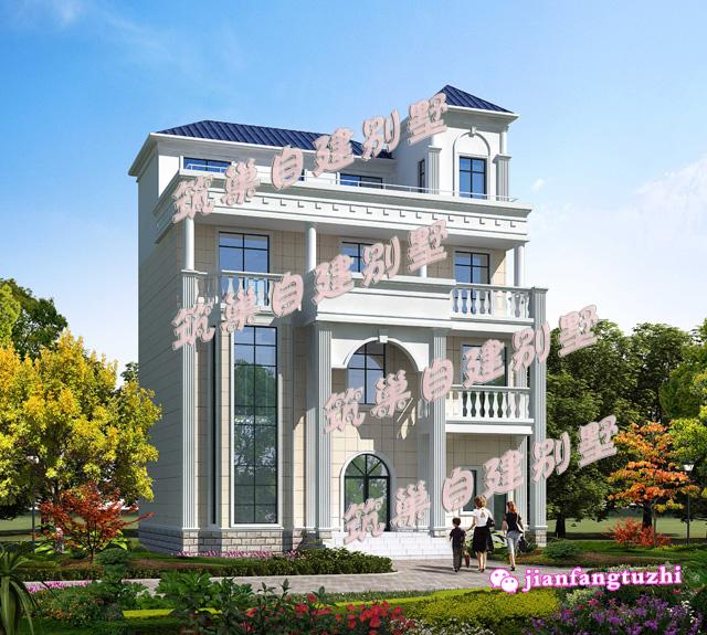 占地90平米的四層農村自建房別墅戶型，帶大露臺，主體造價30萬，可做商鋪