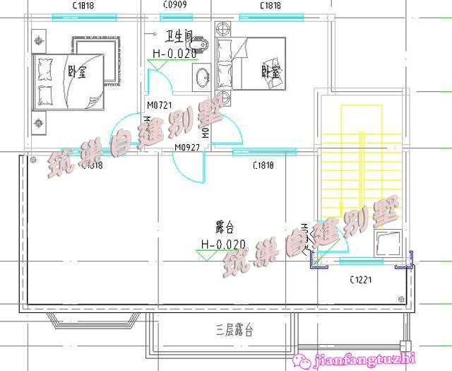 占地90平米的四層農村自建房別墅戶型，帶大露臺，主體造價30萬，可做商鋪