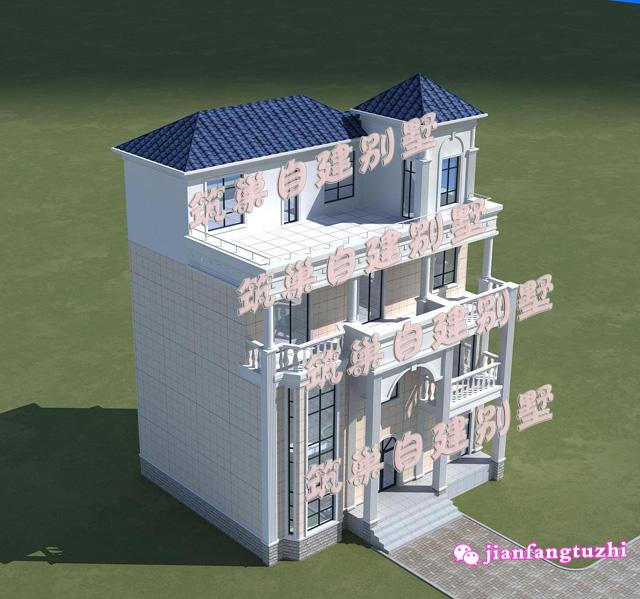 占地90平米的四層農村自建房別墅戶型，帶大露臺，主體造價30萬，可做商鋪