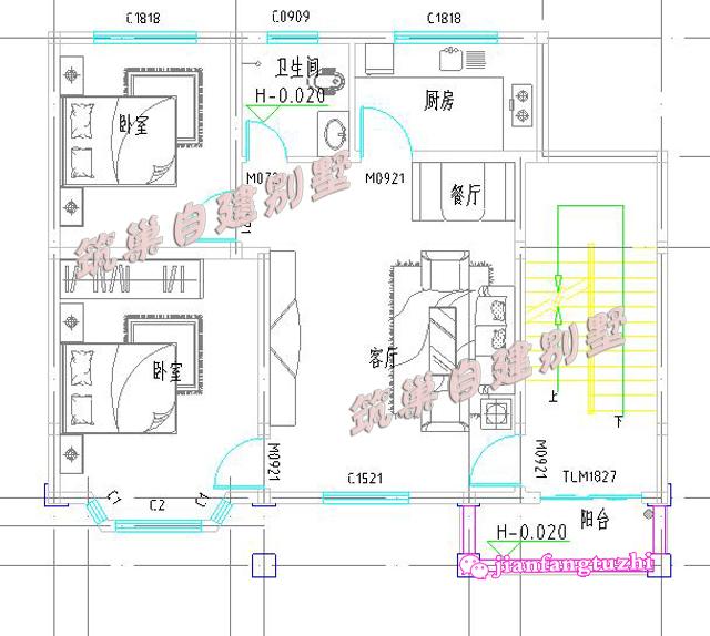 占地90平米的四層農村自建房別墅戶型，帶大露臺，主體造價30萬，可做商鋪