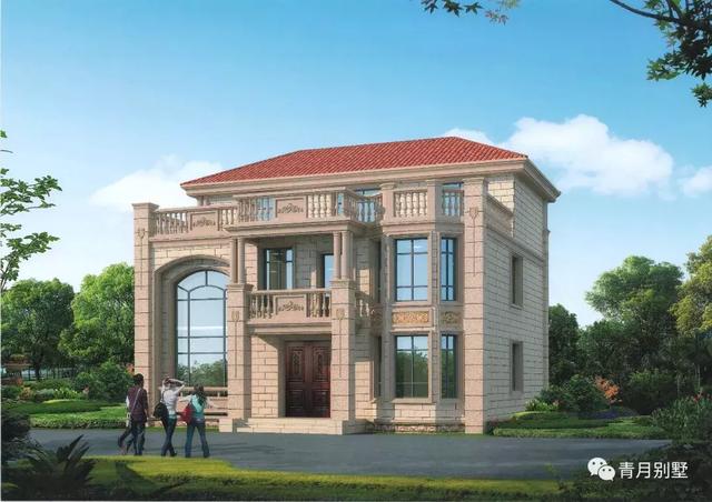 三層歐式農(nóng)村小別墅，豪華大氣，帶旋轉(zhuǎn)樓梯，干掛石材，造價57萬