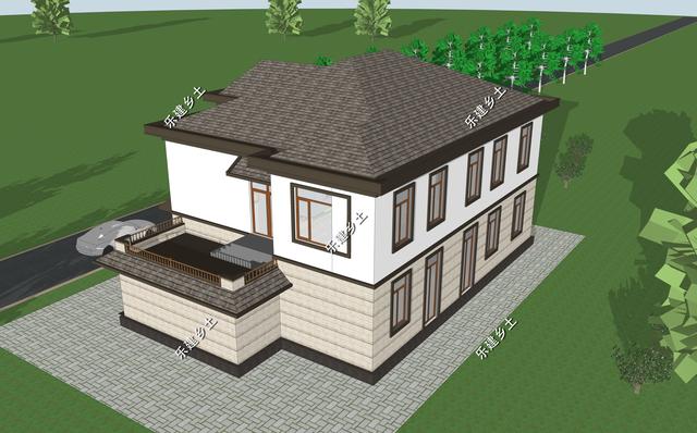 河北省任丘市王先生二層別墅設(shè)計(jì)圖，綜合歐式+中式的別墅特點(diǎn)，呈現(xiàn)出自然的柔美