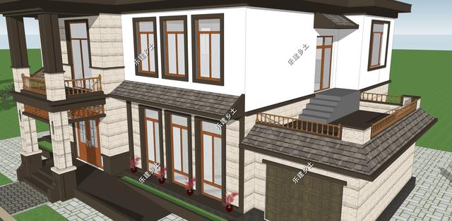 河北省任丘市王先生二層別墅設(shè)計(jì)圖，綜合歐式+中式的別墅特點(diǎn)，呈現(xiàn)出自然的柔美