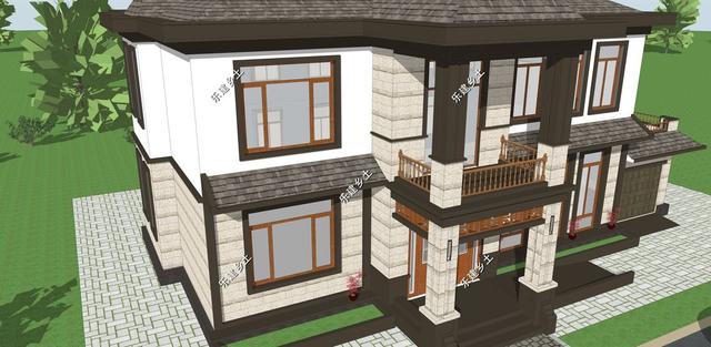 河北省任丘市王先生二層別墅設(shè)計(jì)圖，綜合歐式+中式的別墅特點(diǎn)，呈現(xiàn)出自然的柔美