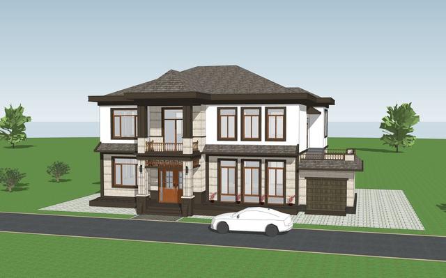 河北省任丘市王先生二層別墅設(shè)計(jì)圖，綜合歐式+中式的別墅特點(diǎn)，呈現(xiàn)出自然的柔美