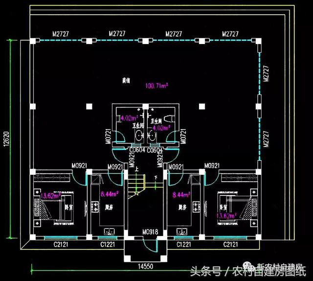 五棟兄弟雙拼別墅設(shè)計(jì)圖，3款共堂屋，一款帶門面，單戶最低16萬(wàn)