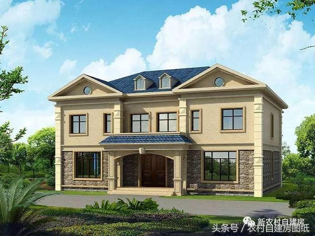 五棟兄弟雙拼別墅設(shè)計(jì)圖，3款共堂屋，一款帶門面，單戶最低16萬(wàn)