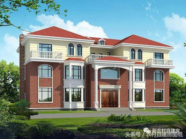 五棟兄弟雙拼別墅設(shè)計(jì)圖，3款共堂屋，一款帶門面，單戶最低16萬(wàn)