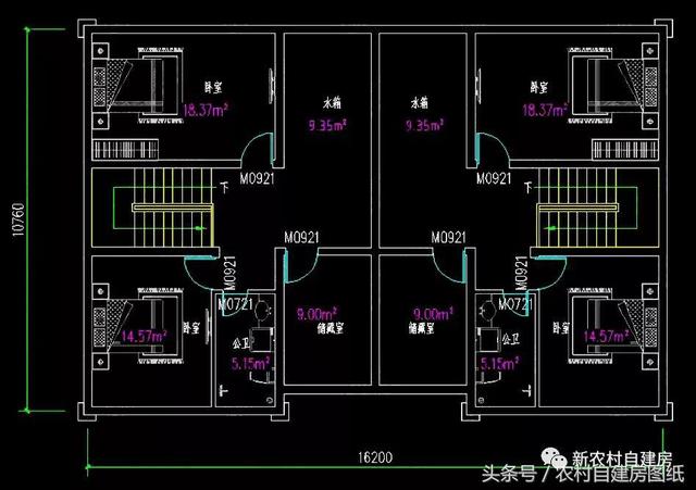 五棟兄弟雙拼別墅設(shè)計(jì)圖，3款共堂屋，一款帶門面，單戶最低16萬(wàn)