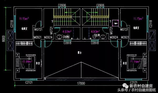 五棟兄弟雙拼別墅設(shè)計(jì)圖，3款共堂屋，一款帶門面，單戶最低16萬(wàn)