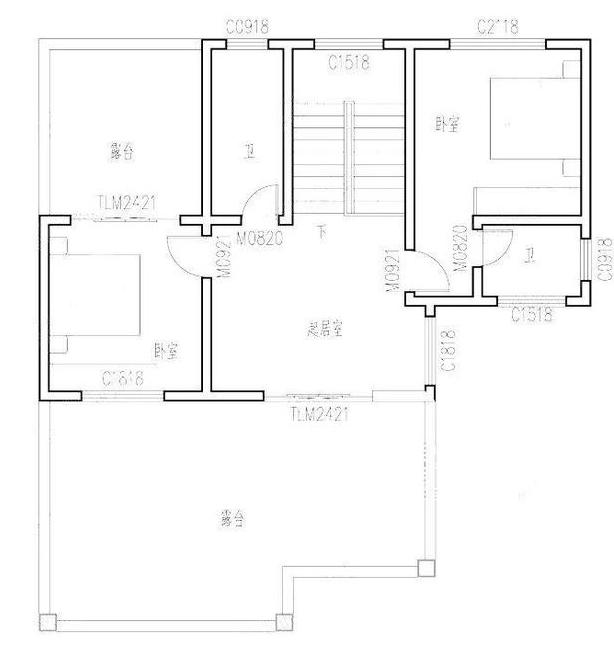 三層農(nóng)村自建帶堂屋車庫(kù)別墅設(shè)計(jì)圖，二三層露臺(tái)高低錯(cuò)落富有參差感，而且有超大的落地窗哦