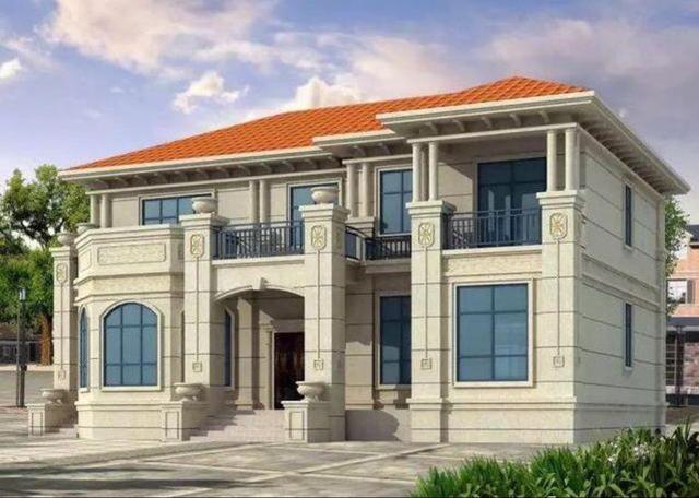 一款帶地下室的農(nóng)村二層自建別墅設(shè)計(jì)圖，外觀豪華，設(shè)計(jì)精美，50萬(wàn)建成毛坯，看了的都說(shuō)值