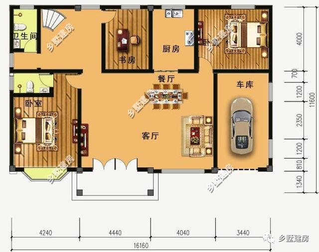 二層農(nóng)村別墅圖，自帶陽臺車庫，飄窗造型更是質(zhì)樸與時尚的結(jié)合，你心動了嗎