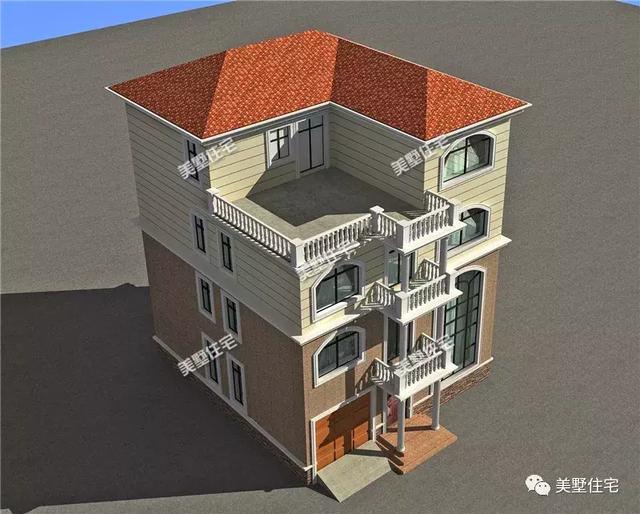 11X10米四層農(nóng)村別墅設(shè)計圖，車庫+大露臺+挑空客廳，住著舒服又寬敞