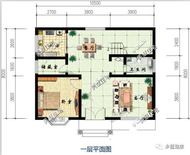 二層現(xiàn)代風(fēng)格農(nóng)村自建房設(shè)計圖，黃墻紅頂醒目又溫馨，大家都要這樣建！