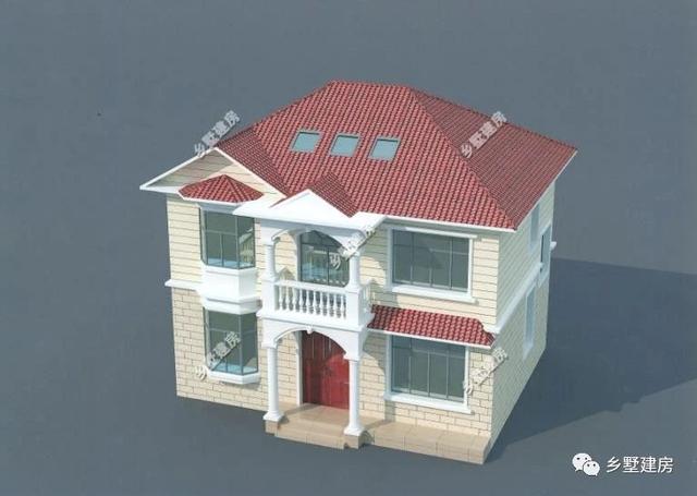 二層現(xiàn)代風(fēng)格農(nóng)村自建房設(shè)計圖，黃墻紅頂醒目又溫馨，大家都要這樣建！