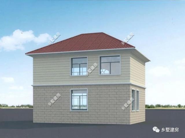 二層現(xiàn)代風(fēng)格農(nóng)村自建房設(shè)計圖，黃墻紅頂醒目又溫馨，大家都要這樣建！