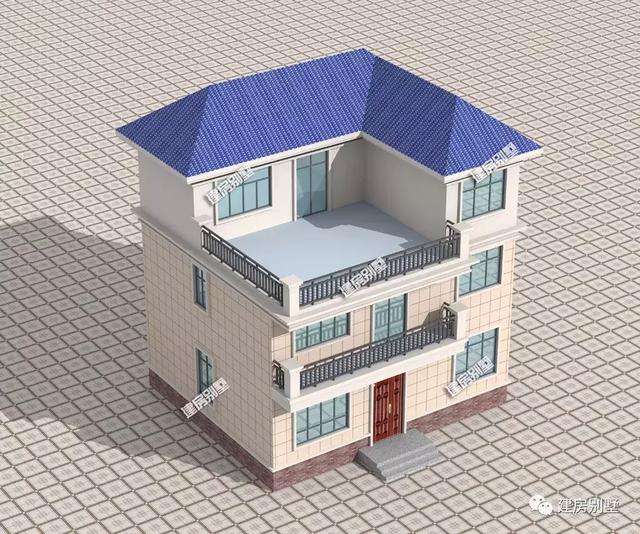 一棟三層現代農村別墅圖，不過于奢侈豪華，而且造價適中美觀實用，給你一個溫暖的家