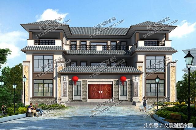 2款農(nóng)村自建新中式風(fēng)格別墅圖，主體造價(jià)在50萬左右，簡(jiǎn)直是太值了