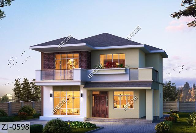 農(nóng)村自建二層別墅圖，四室一廳很溫馨，方方正正，簡簡單單，卻又具有別墅的高大上的氣質(zhì)！