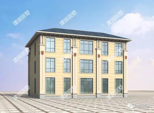 兩棟面寬16米的三層復(fù)式別墅設(shè)計(jì)圖，第一套帶有雙涼亭和觀景露臺(tái)很是大氣