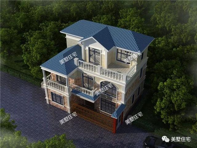 11X9米三層簡(jiǎn)歐式風(fēng)格別墅設(shè)計(jì)圖，帶飄窗和大露臺(tái)，是你喜歡的風(fēng)格嗎