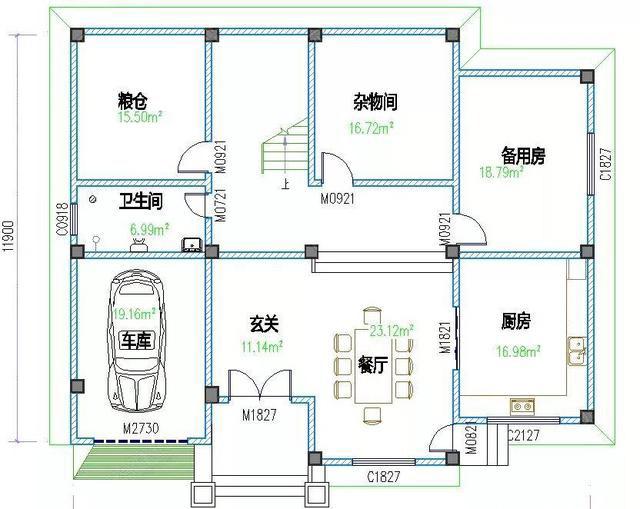 三層15×12米框架結(jié)構(gòu)農(nóng)村房屋設計效果圖，二三層均設有大露臺