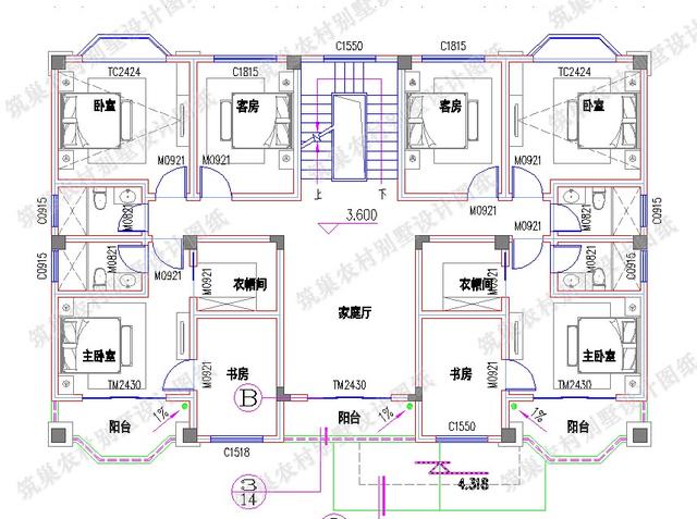 二層雙拼別墅全套施工效果圖，室內(nèi)布局對(duì)稱設(shè)計(jì)，空間劃分合理，外立面溫暖大氣，一起來看看