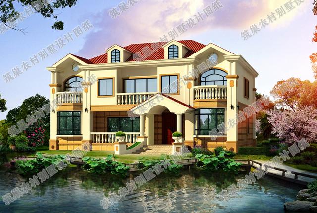 二層雙拼別墅全套施工效果圖，室內(nèi)布局對(duì)稱設(shè)計(jì)，空間劃分合理，外立面溫暖大氣，一起來看看