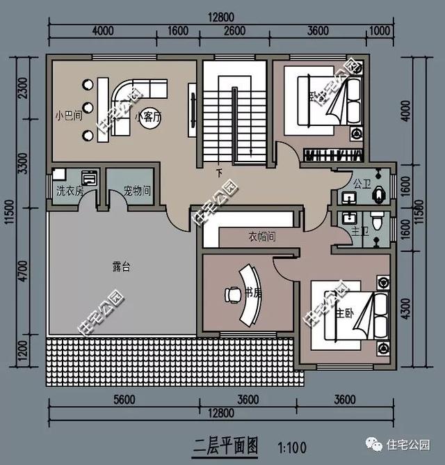 11×12米農村現代風別墅設計圖，大露臺、寵物間、小吧間都是當下室內設計的時尚新寵，年輕人的最愛