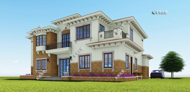 2層歐式別墅設(shè)計圖，這樣的外觀和布局，精致也很氣派