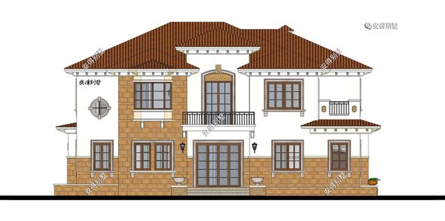 2層歐式別墅設(shè)計圖，這樣的外觀和布局，精致也很氣派