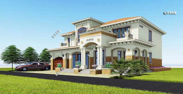 2層歐式別墅設(shè)計圖，這樣的外觀和布局，精致也很氣派