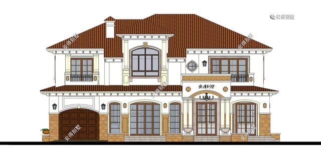 2層歐式別墅設(shè)計圖，這樣的外觀和布局，精致也很氣派