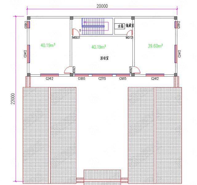 20×22米二層四合院中式別墅設(shè)計(jì)圖，設(shè)置內(nèi)院、圍墻，有主樓和副樓，私密性極高，仿佛與世隔絕，恬靜淡雅