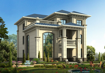 經(jīng)典三層歐式造型別墅圖紙，功能房豐富，挑空客廳