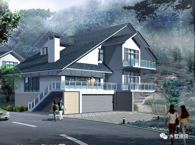 一款二層農(nóng)村自建別墅設(shè)計圖，淡黃色的外觀墻，既不顯庸俗又很好得融入鄉(xiāng)村環(huán)境