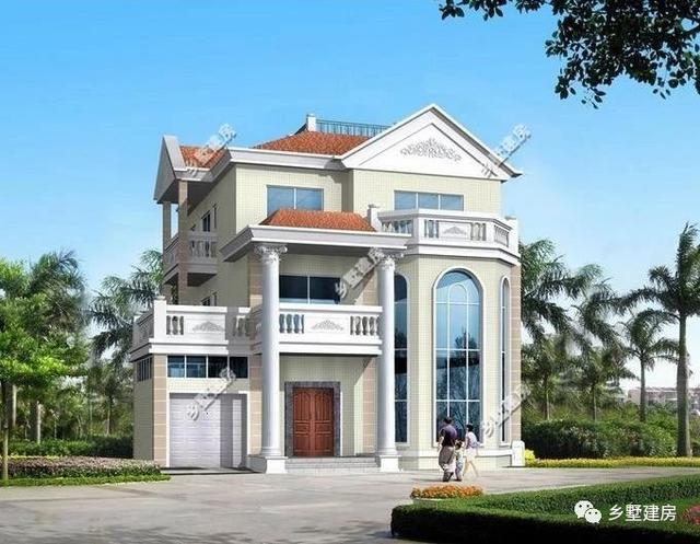 20萬建一棟三層別墅，豪華絕美落地窗，超大的實(shí)用露臺，羨煞眾人