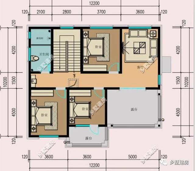 12mX10m的宅基地建一棟超美的二層別墅，設計好了不光好看，更有氣勢，城里人看了也只有羨慕的份