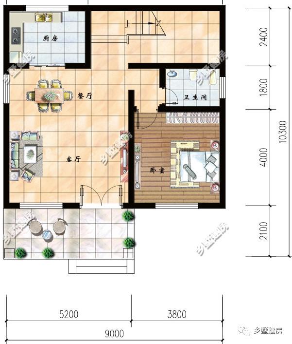 9X10米農(nóng)村三層別墅設(shè)計(jì)圖，為小宅基小戶型量身定制，小面積照樣高大上