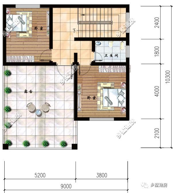 9X10米農(nóng)村三層別墅設(shè)計(jì)圖，為小宅基小戶型量身定制，小面積照樣高大上