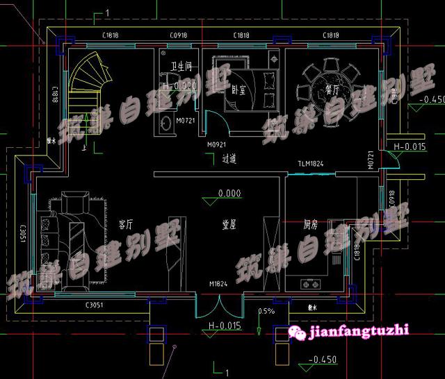13x10.8米三層自建別墅小洋樓設(shè)計圖，磚紅色屋頂+超大落地窗+大露臺，真是太漂亮了