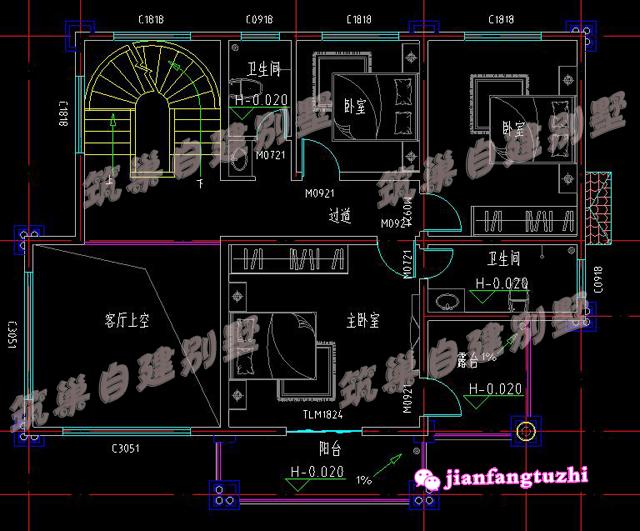 13x10.8米三層自建別墅小洋樓設(shè)計圖，磚紅色屋頂+超大落地窗+大露臺，真是太漂亮了