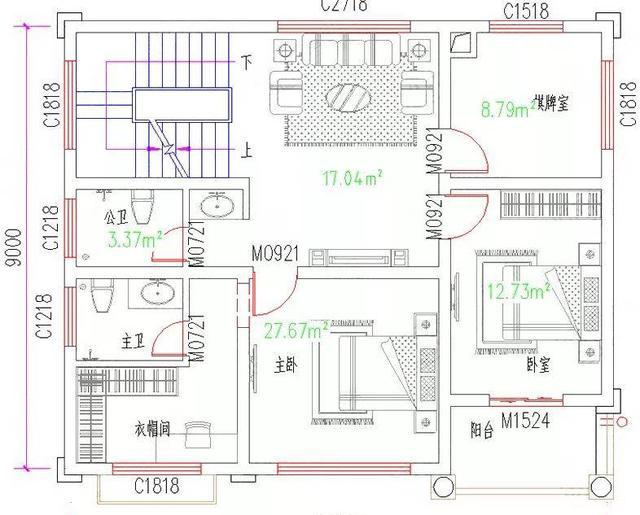 11×9米三層簡(jiǎn)歐風(fēng)格別墅設(shè)計(jì)圖，屋頂有大露臺(tái)，主體造價(jià)30萬左右