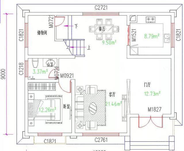 11×9米三層簡(jiǎn)歐風(fēng)格別墅設(shè)計(jì)圖，屋頂有大露臺(tái)，主體造價(jià)30萬左右