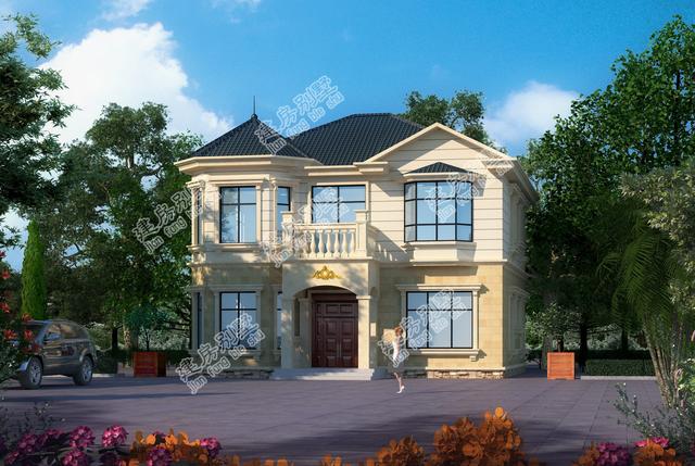 新歐式兩層別墅圖，仿佛童話故事里的小城堡，主體25萬，占地126平方