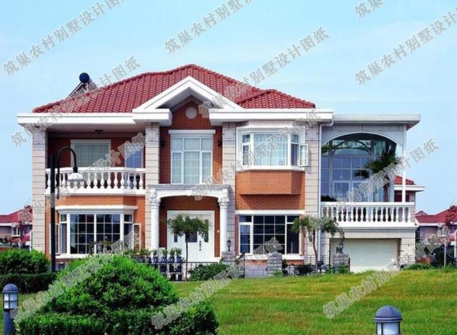 二層帶堂屋陽(yáng)光花房農(nóng)村自建房全套施工效果圖15×9米，主體造價(jià)30萬