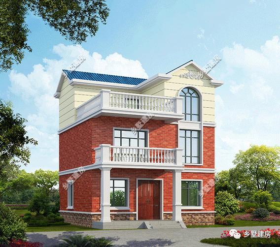 60平大車庫(kù)3層自建簡(jiǎn)歐別墅圖，映入眼簾的是一排階梯直接可以上二樓，非常的大氣，你值得擁有