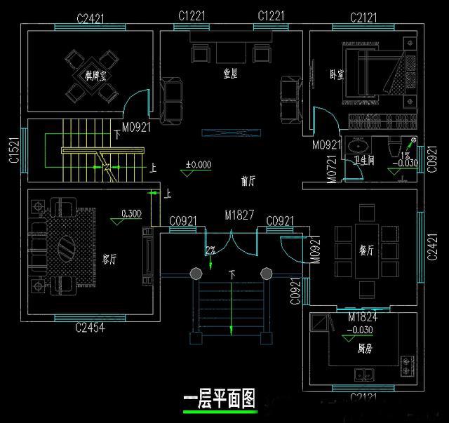 二層農(nóng)村別墅設(shè)計(jì)圖，占地面積134平方米，帶KTV+ 健身房，主體造價32萬左右